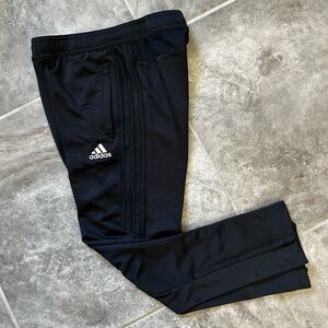 Adidas Kids Black Track Pants Size YS Zip Ankle Black